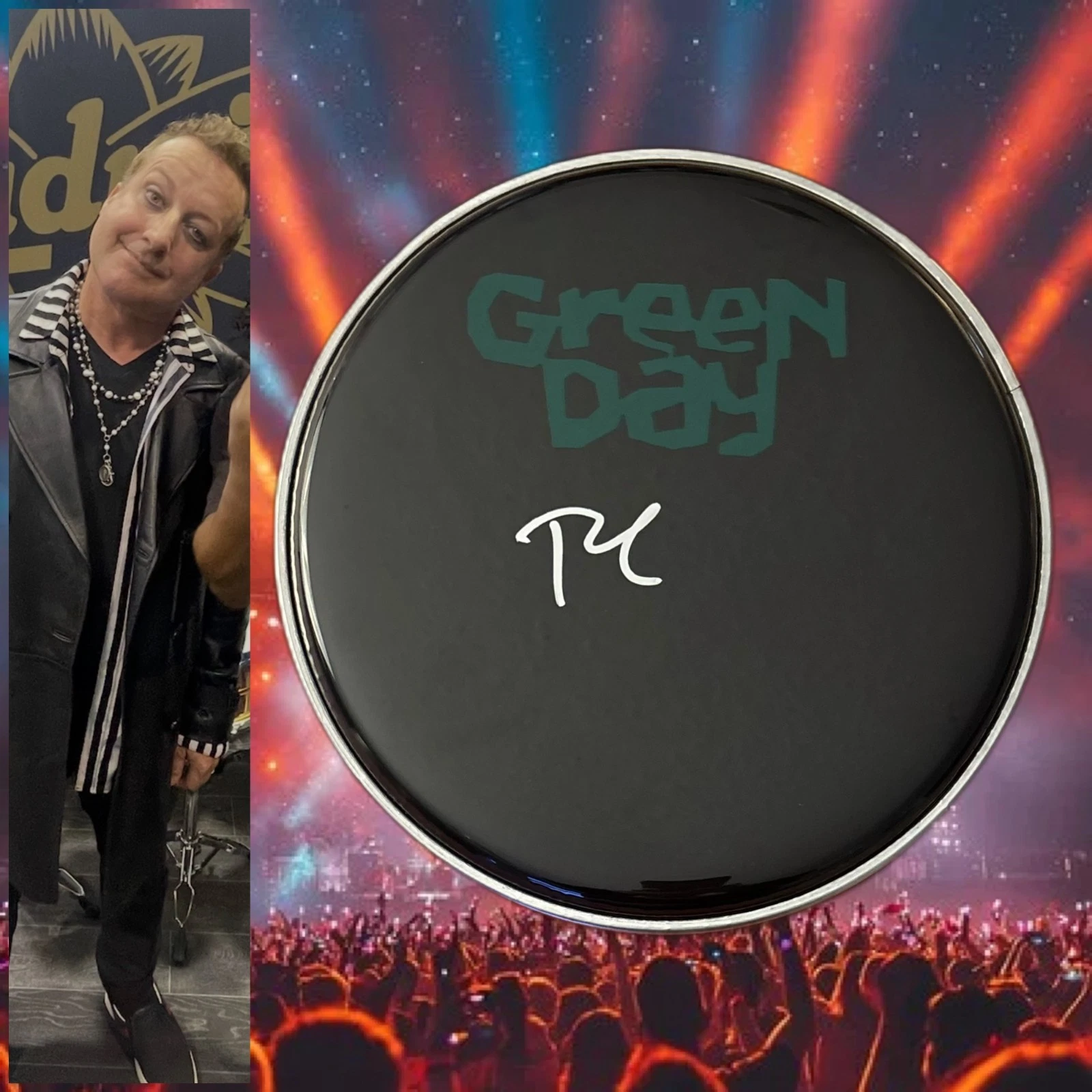 GFA Green Day Band Drummer  * TRE COOL *  Signed New 10