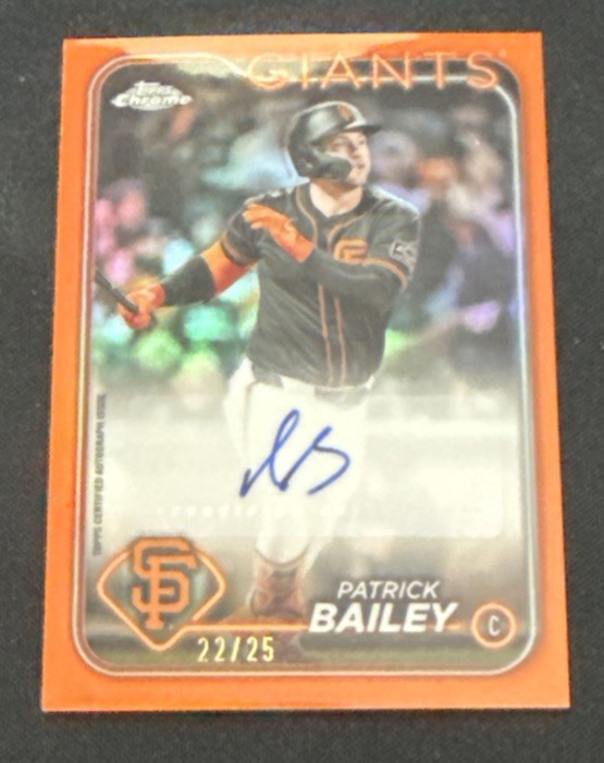 2024 Topps Chrome Update NEW Patrick Bailey Auto COLOR MATCH Orange /25