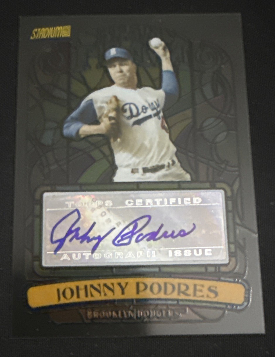 2008 Topps Stadium Club Baseball Beam Team Johnny Podres AUTO DODGERS
