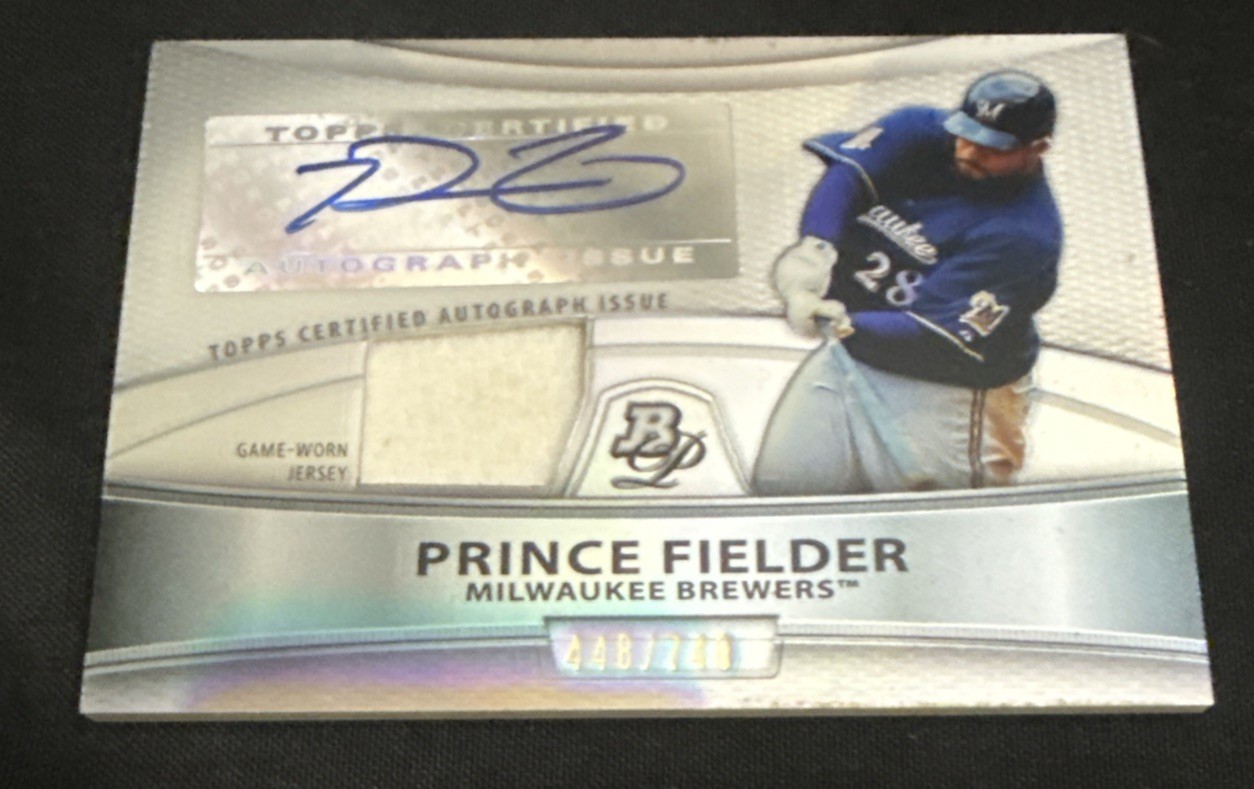 Topps 2010 Bowman Platinum Prince Fielder Auto Relic Refractor #PAR-PF /740