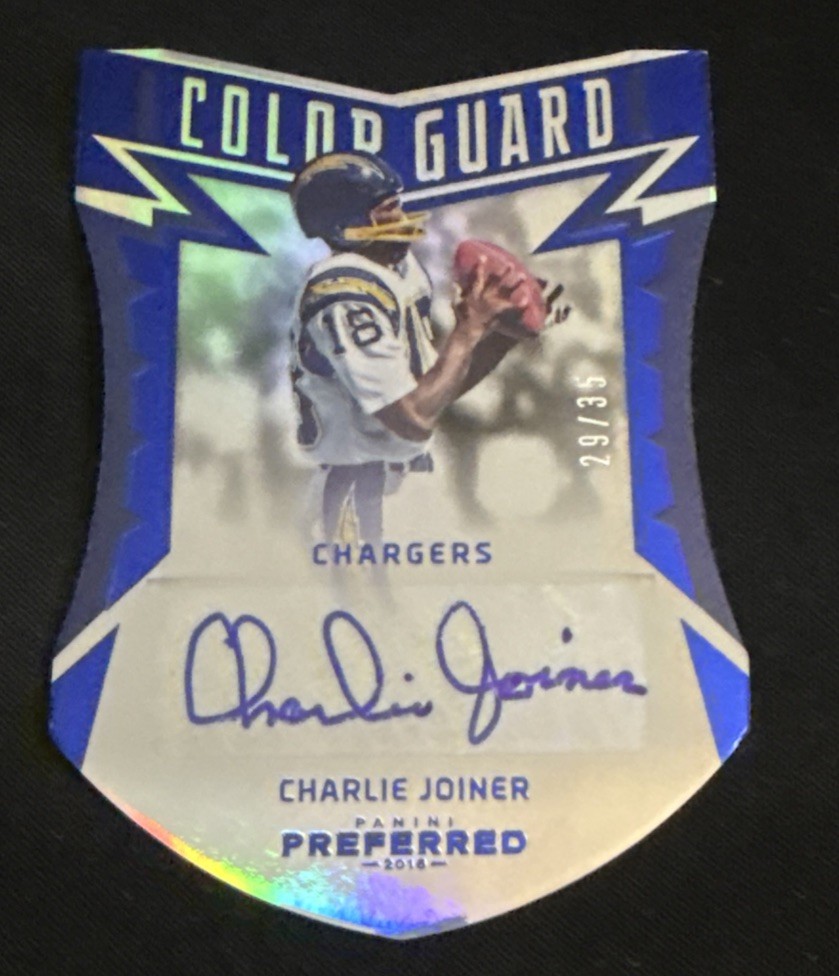 2016 Panini Preferred Color Guard Blue 29/35 Charlie Joiner #236 Auto HOF
