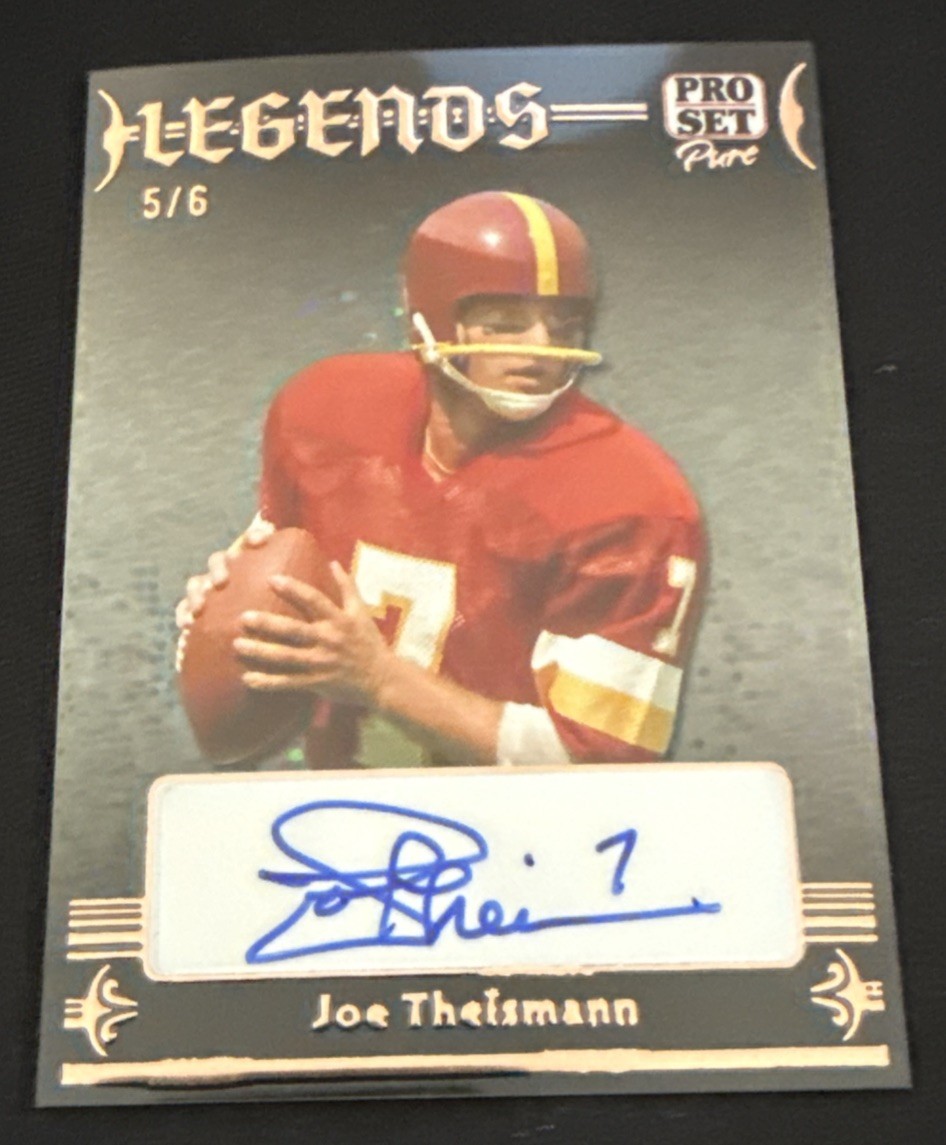 2024 Leaf Pro Set Pure Legends Joe Theismann Sparkle  Auto 5/6
