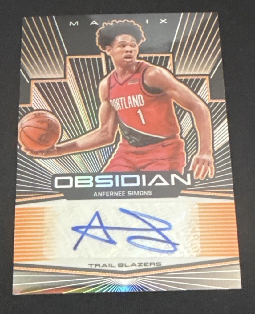 2019-20 Panini Obsidian Matrix AUTO Anfernee Simons /50 #MA-ASM Trailblazers SP