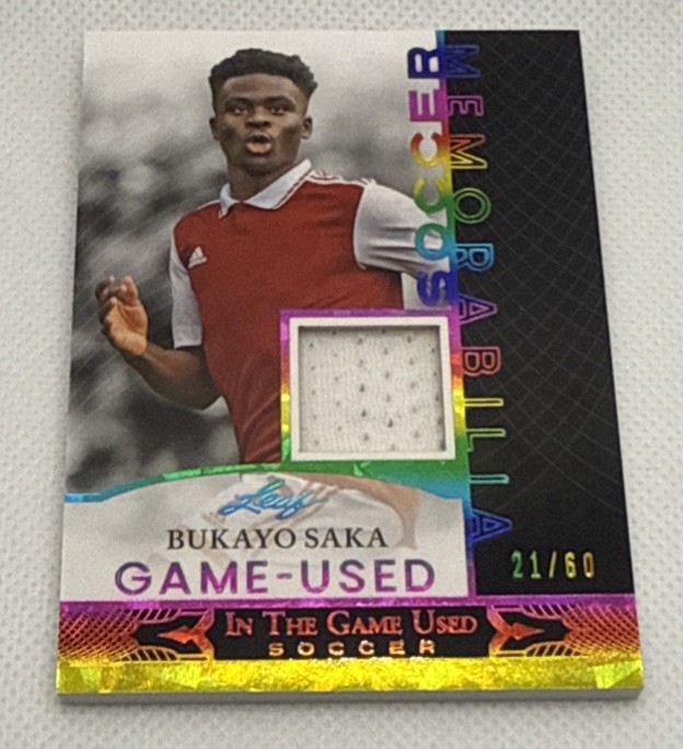 2024 LEAF IN THE GAME USED BUKAYO SAKA GAME USED JERSEY 21/60