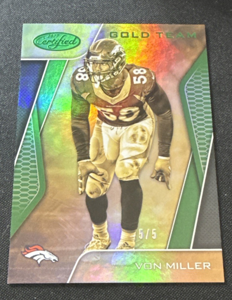 2017 Panini Certified Gold Team Mirror Green VON MILLER #rd 5/5- Broncos