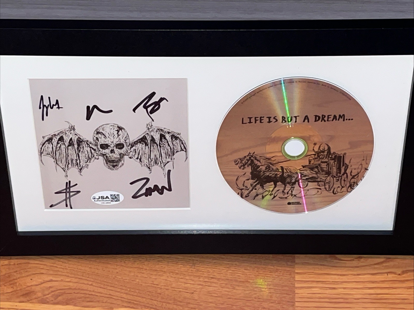 AVENGED SEVENFOLD LIFE IS BUT A DREAM CD JSA Signed DISPLAY FRAMED autograph +5