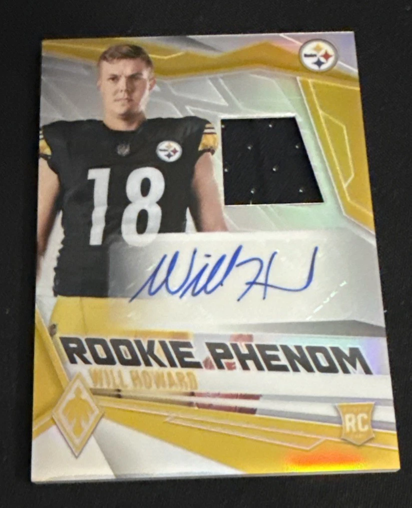 WILL HOWARD 2025 PANINI PHOENIX ROOKIE PATCH AUTO 076/149 ROOKIE PHENOM STEELERS