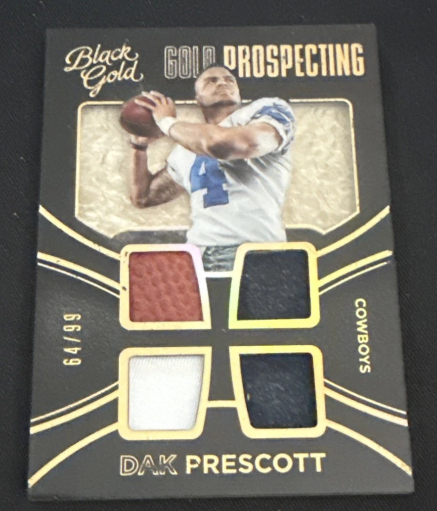 2016 Black Gold Dak Prescott Gold Prospecting 64/99 Rookie Card Look At Pictures
