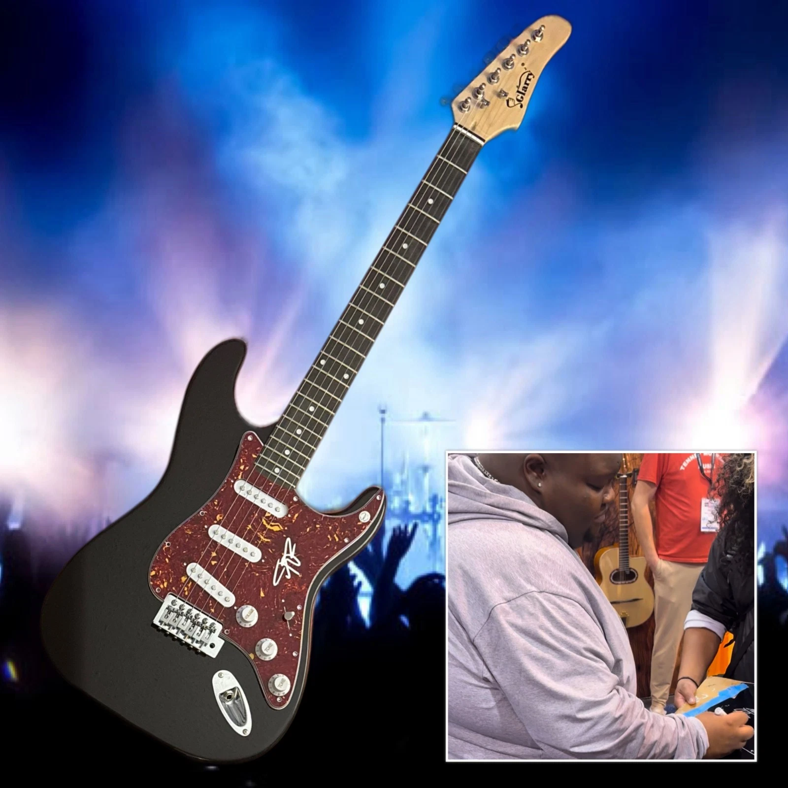 GFA Blues Star * CHRISTONE KINGFISH INGRAM * Signed Electric Guitar PROOF COA