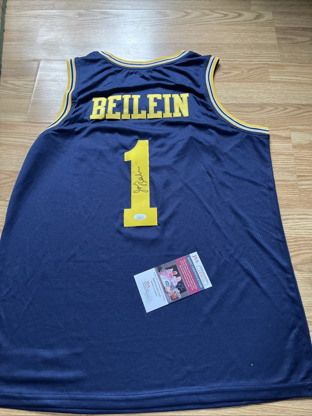 MICHIGAN WOLVERINES- JOHN BEILEIN SIGNED AUTOGRAPH JERSEY JSA COA BASKETBALL