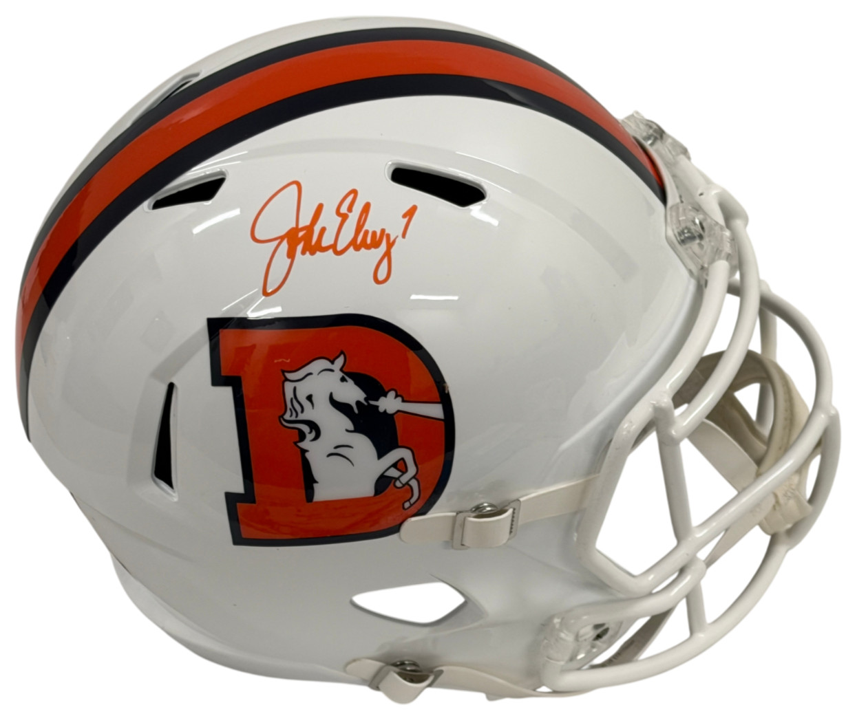 John Elway Signed Denver Broncos Full Size Speed Replica Helmet Beckett Witness