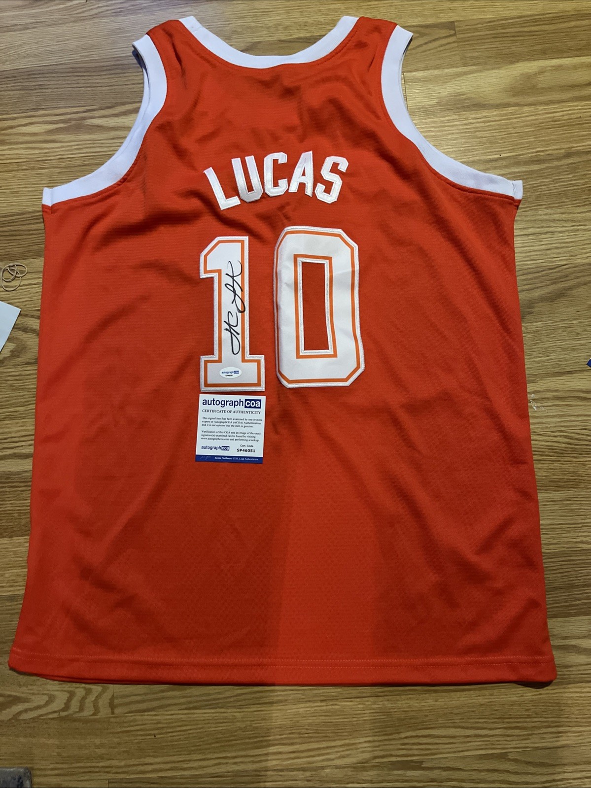 TEXAS LONGHORNS- JAI LUCAS SIGNED AUTOGRAPH JERSEY ACOA COA MIAMI COACH Large