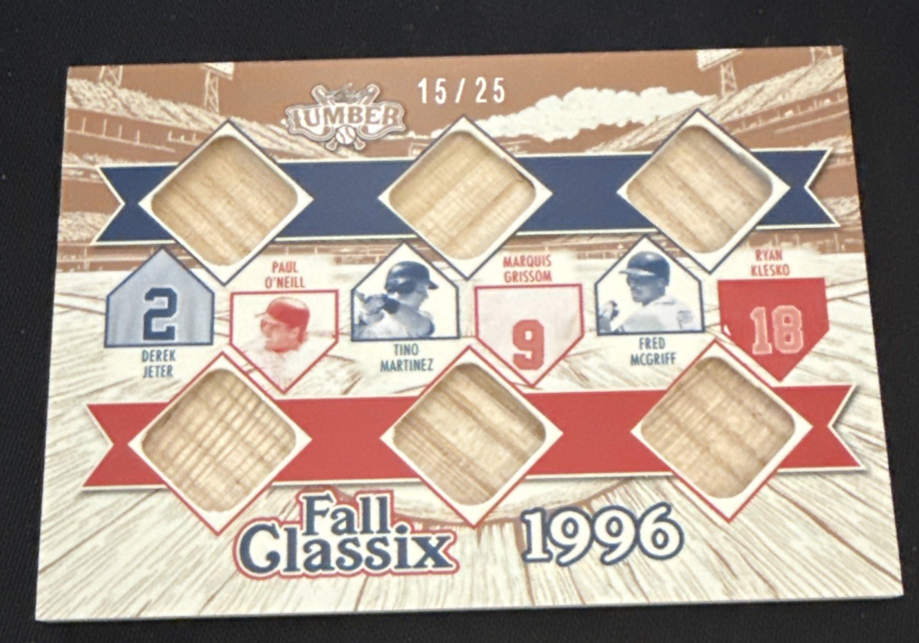 2025 Leaf Lumber Jeter/O'Neill/Martinez/Grissom/Klesko/McGriff 6 G/U BATS #15/25