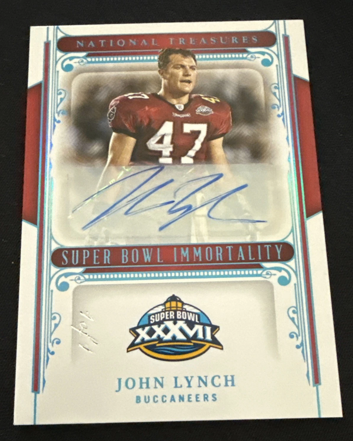 2025  National Treasures John Lynch Super Bowl Immortality AUTO Platinum 1/1 Wow