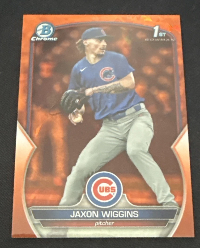 2023 Bowman Draft Orange Sapphire Jaxon Wiggins 1st Chrome #BDC-50 Cubs /25