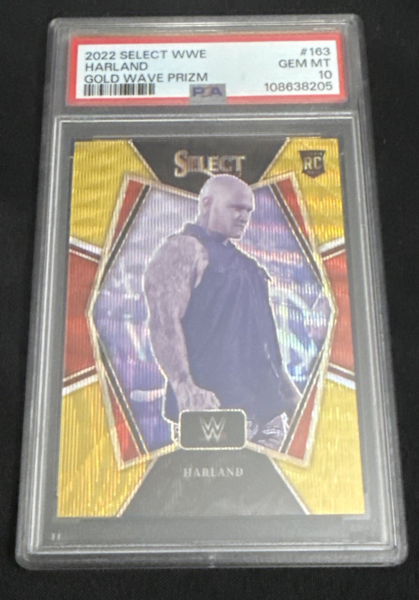 Harland 2022 Panini Select WWE Gold  Wave Premier Level RC #163 3/10 PSA 10