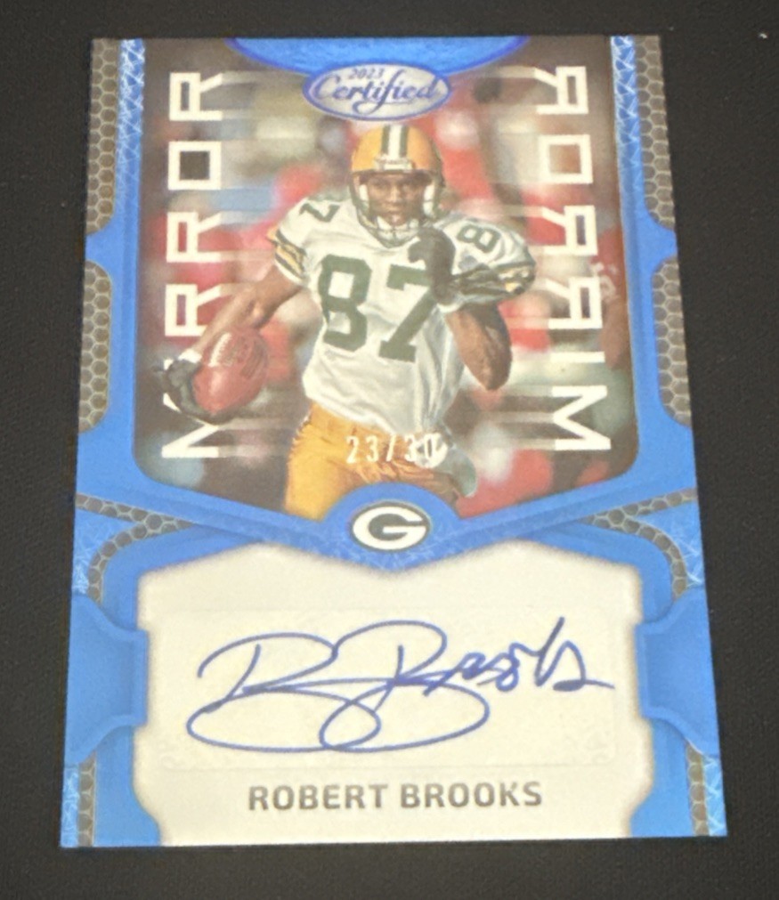 Robert Brooks AUTO 2023 Panini Certified Mirror BLUE 23/30 Green Bay Packers
