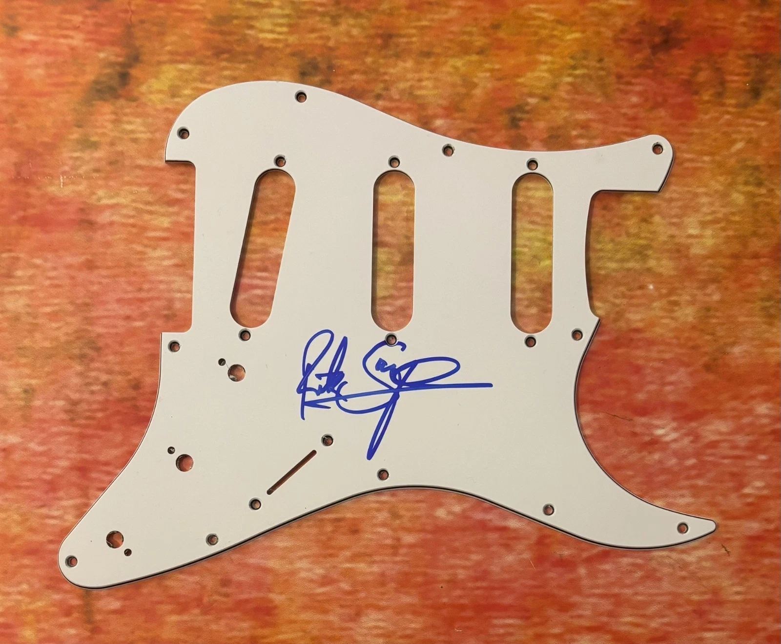 GFA Def Leppard Bassist  * RICK SAVAGE *  Signed Electric Pickguard PROOF COA