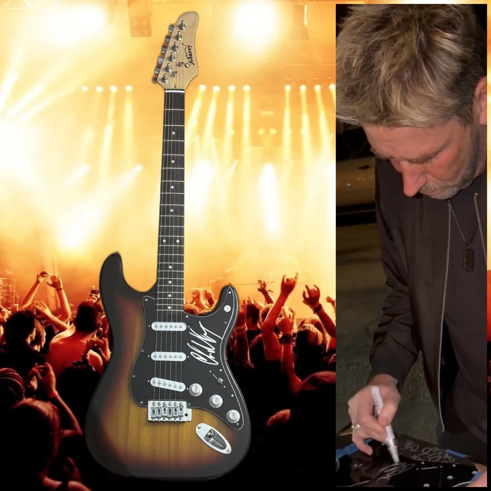 GFA Nickelback Rock Star  * CHAD KROEGER *  Signed Electric Guitar PROOF COA