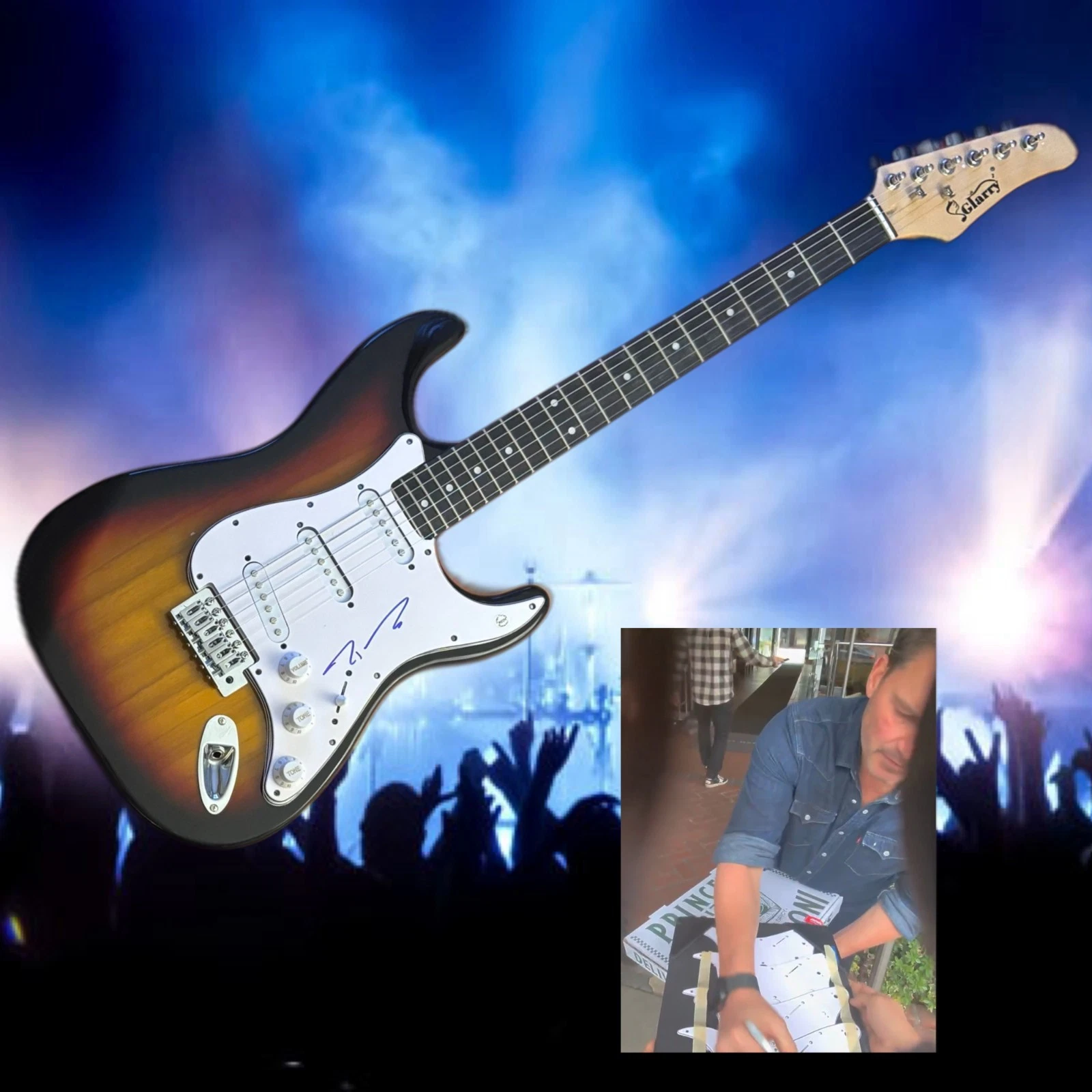 GFA Nickelback Rock Star  * RYAN PEAKE *  Signed Electric Guitar PROOF COA
