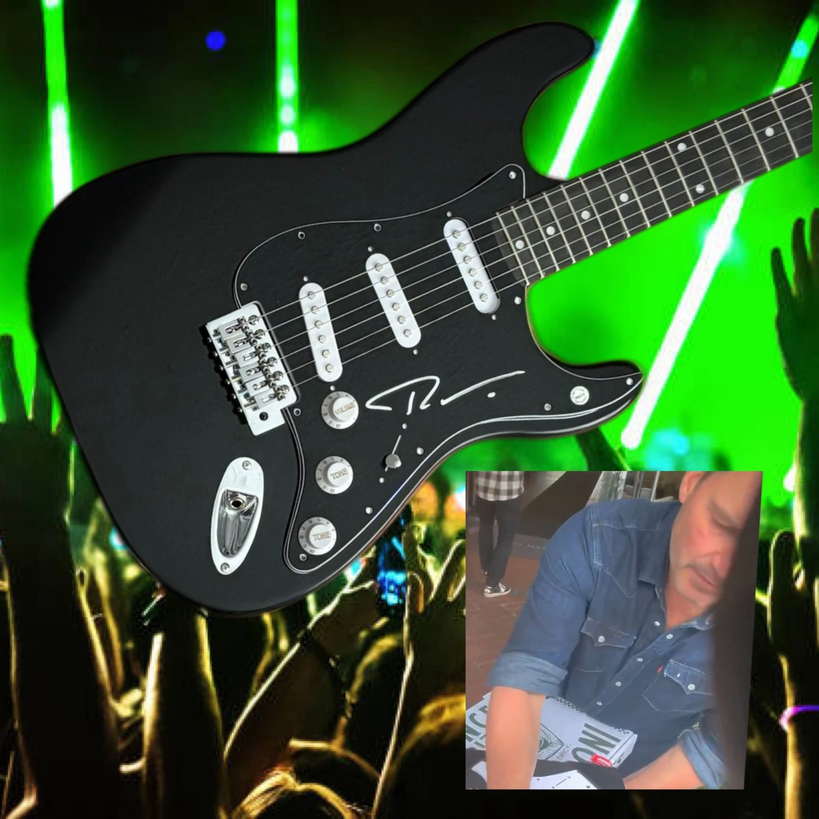 GFA Nickelback Rock Star  * RYAN PEAKE *  Signed Electric Guitar PROOF COA