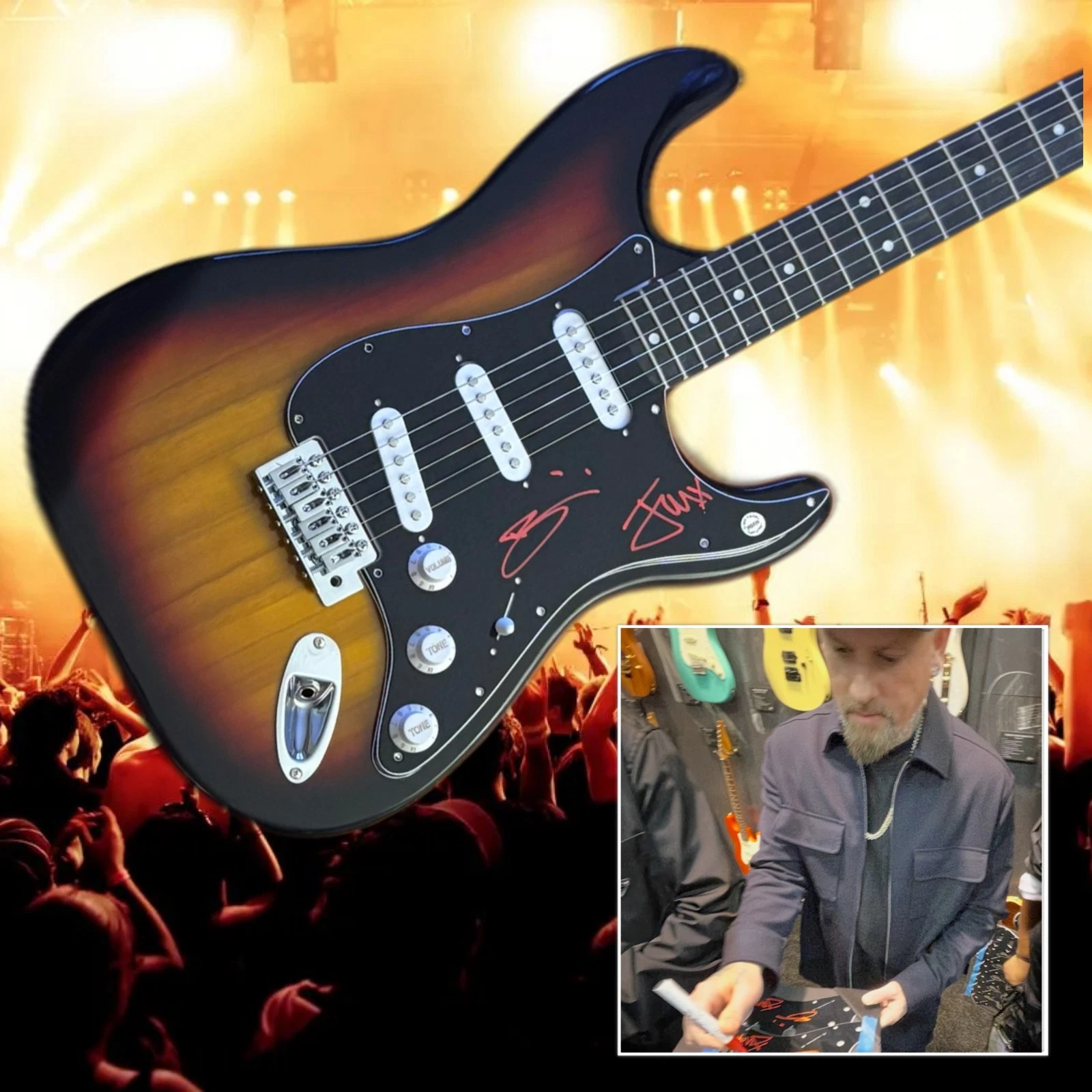 GFA Joel & Benji Madden Band * GOOD CHARLOTTE * Signed Electric Guitar PROOF COA