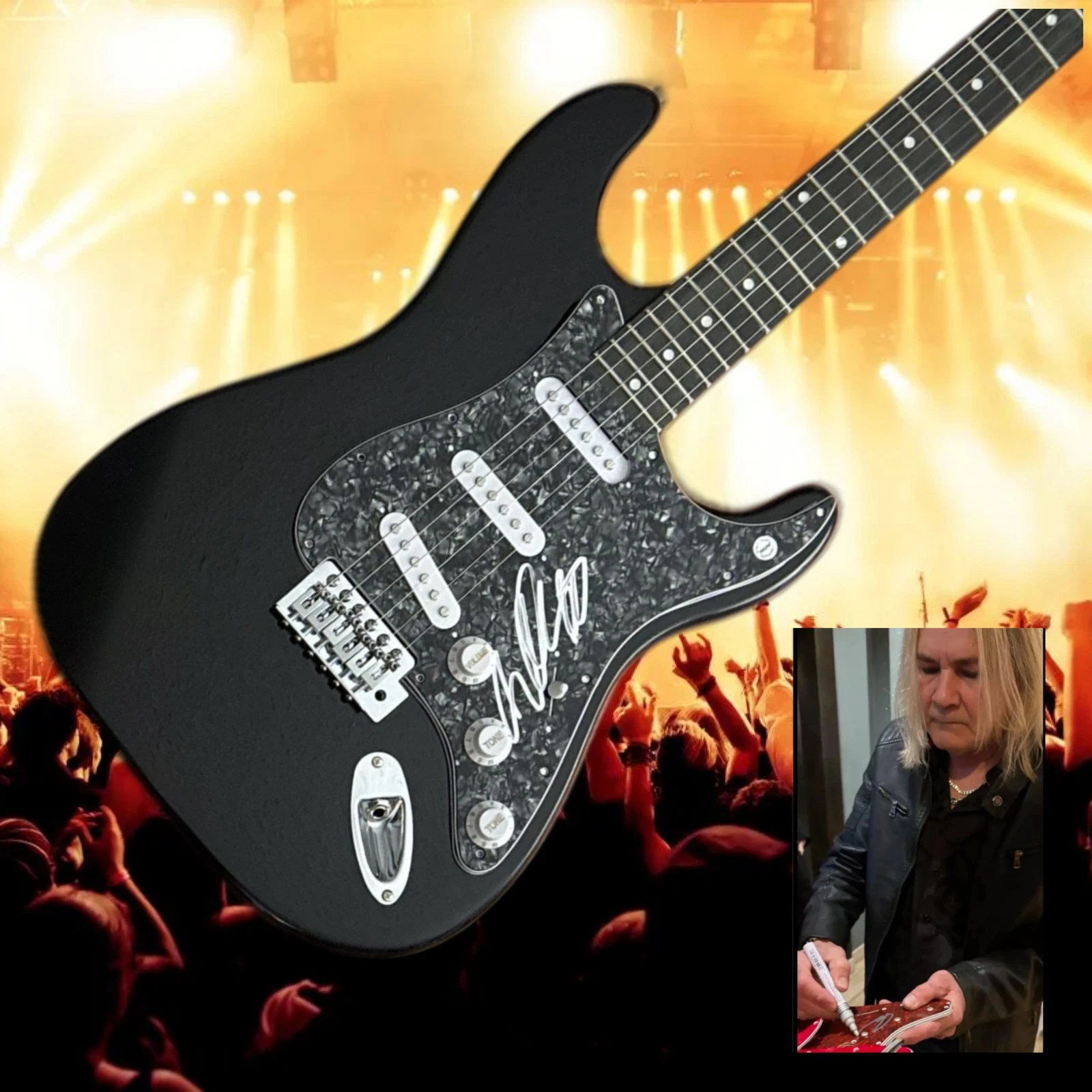 GFA Quiet Riot Guitarist  * CARLOS CAVAZO *  Signed Electric Guitar PROOF COA