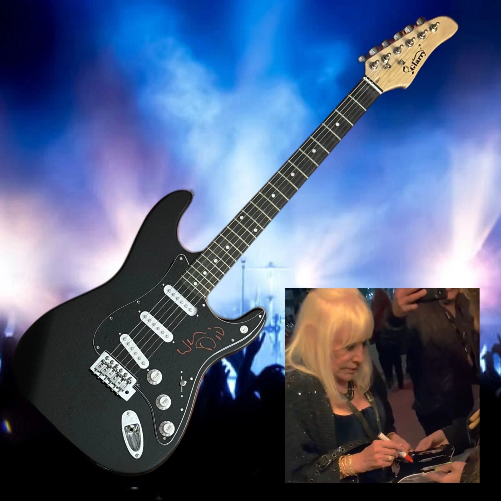 GFA Ronnie James Dio Wife  * WENDY DIO *  Signed Electric Guitar PROOF COA