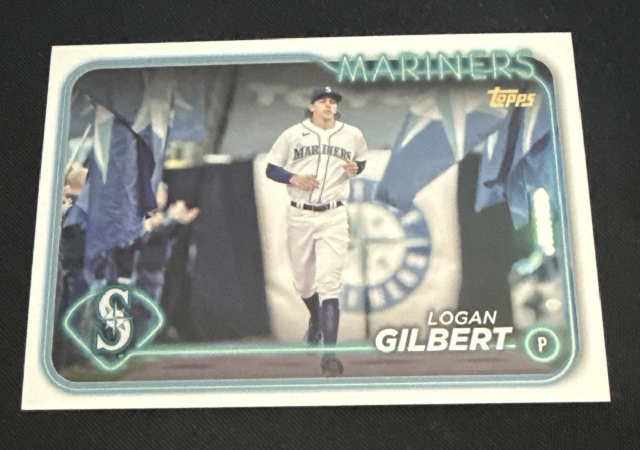 2024 Topps Series 2 - Logan Gilbert #556 Golden Mirror Super Short Print