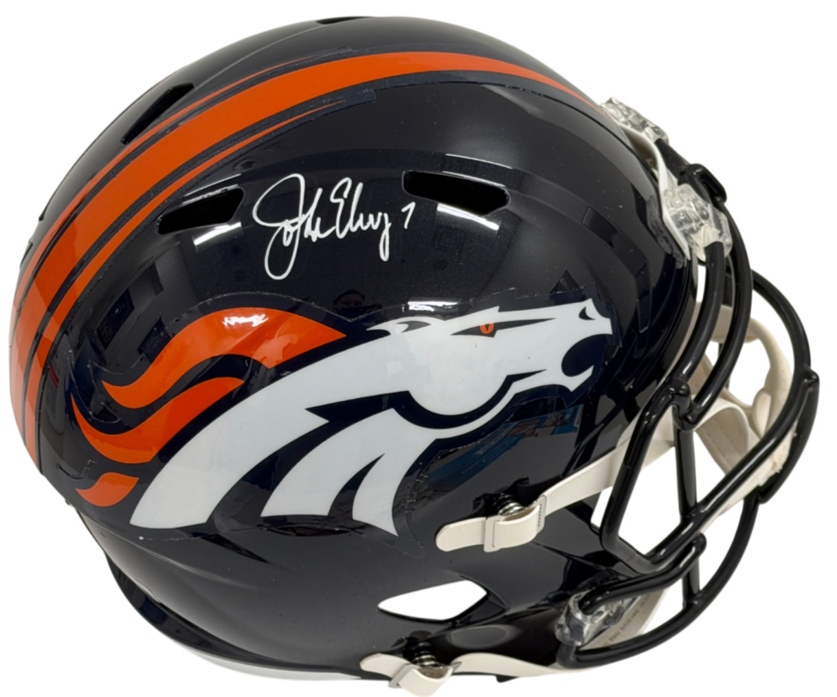 John Elway Signed Denver Broncos Full Size Speed Replica Helmet Beckett Witness