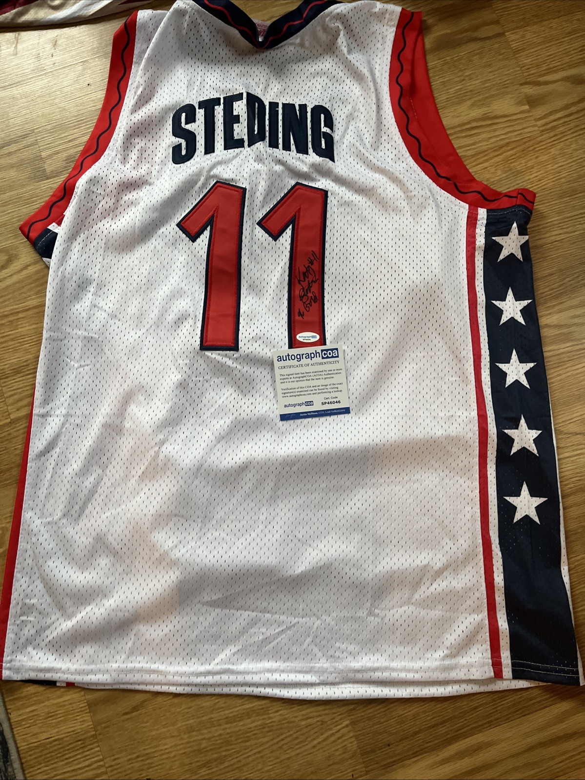 KATY STEDING SIGNED AUTOGRAPH 1996 OLYMPIC JERSEY ACOA USA GIRLS BASKETBALL GOLD