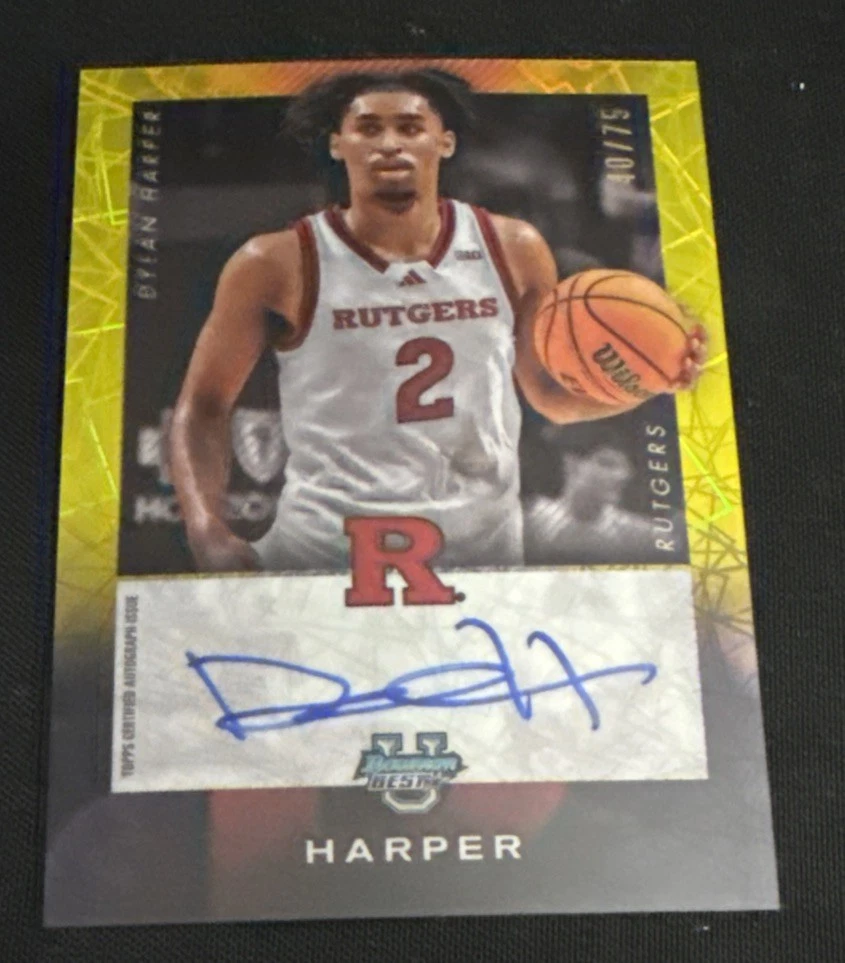 2024-25 Bowman U Best Dylan Harper ISO Black Gold On Card Auto /75 🔥 Rutgers