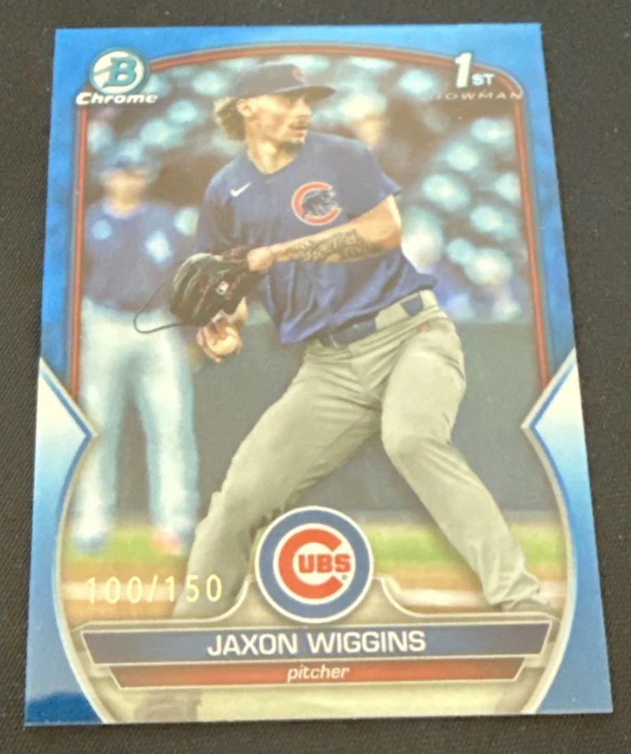 2023 Jaxon Wiggins Bowman Chrome 1st RC BDC-50 Blue Refractor /150 Hot SSP!
