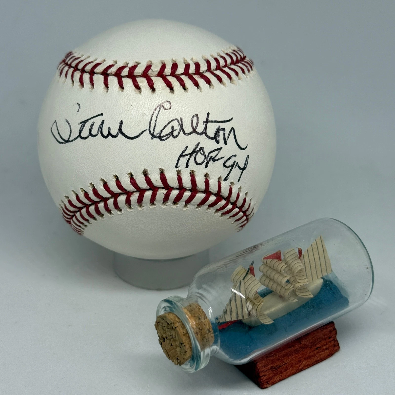 Steve Carlton signed Rawlings ONL Baseball JSA COA Inscribed Auto HOF A4311