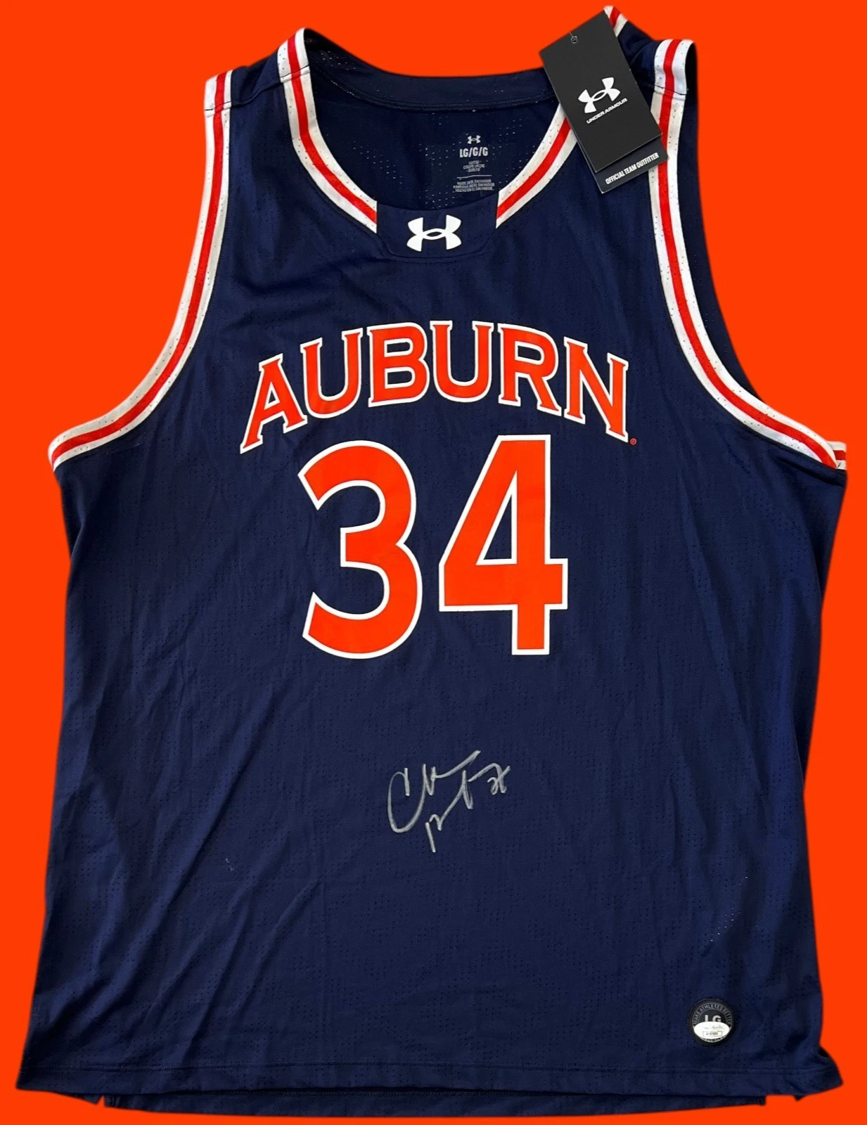 CHARLES BARKLEY SIGNED AUTOGRAPHED AUBURN TIGERS UNDER ARMOUR JERSEY USA JSA COA