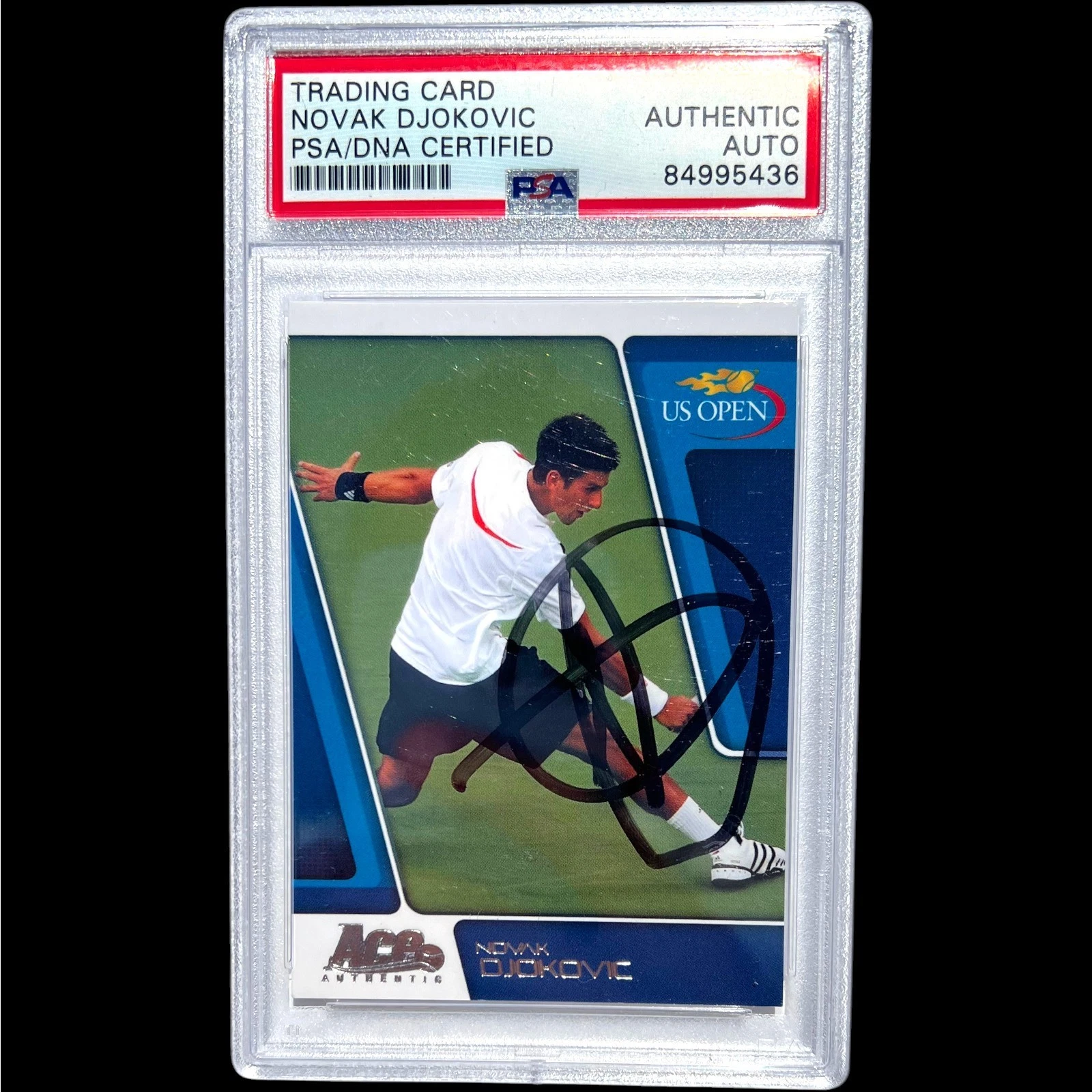 2009 ACE AUTHENTIC SIGNED NOVAK DJOKOVIC #US3 US OPEN AUTO PSA