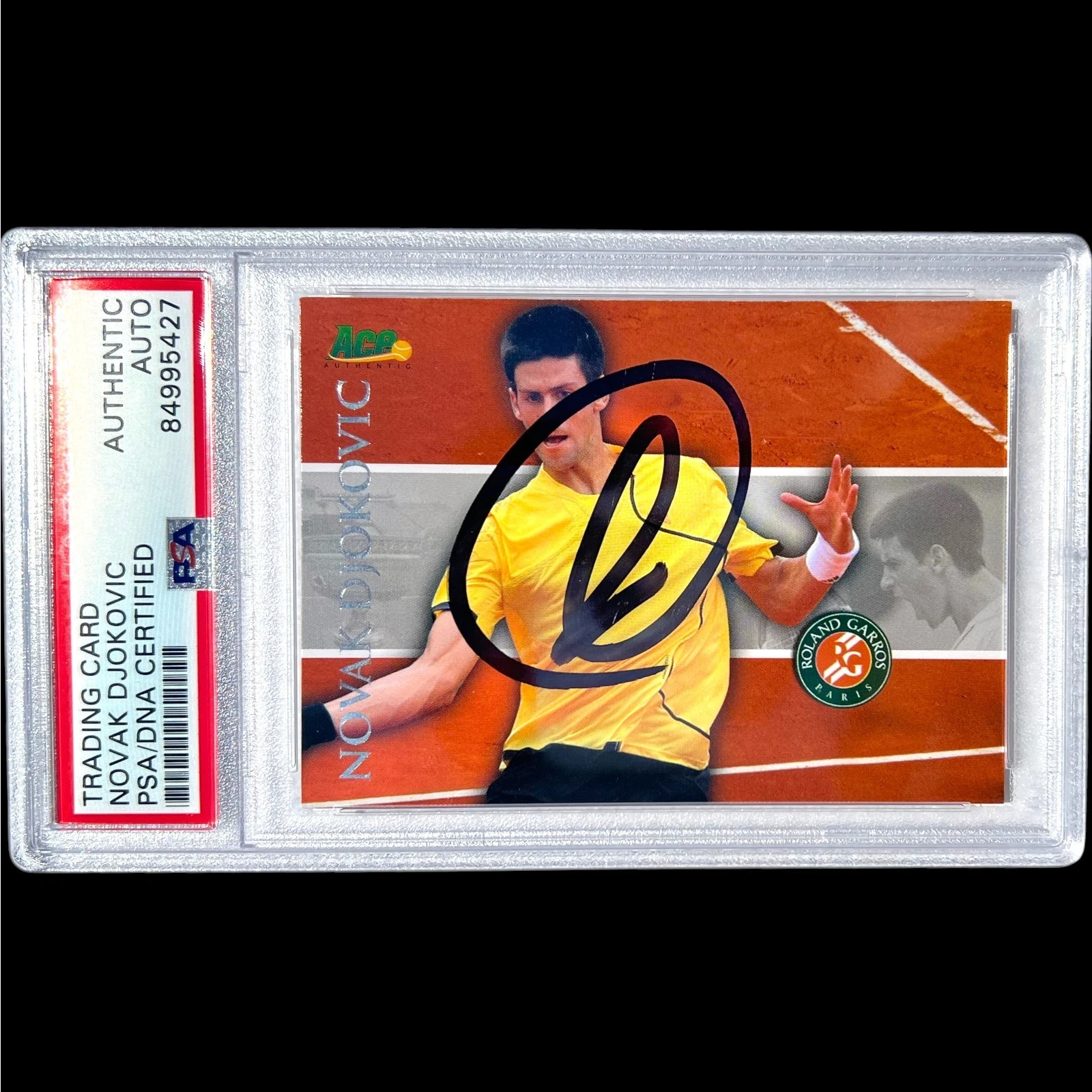 Novak Djokovic Signed 2008 Ace Authentic Matchpoint Roland Garros PSA Auto