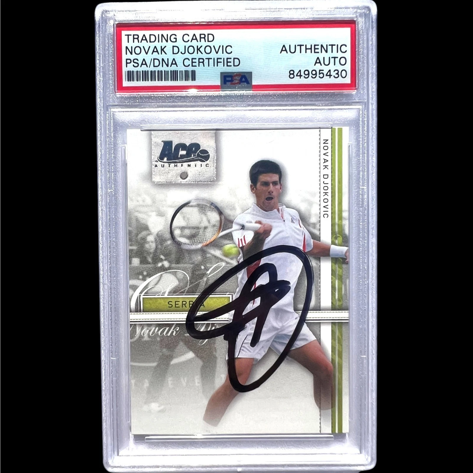 Novak Djokovic Signed 2007 ACE Authentic Straight Sets Card RC Auto PSA