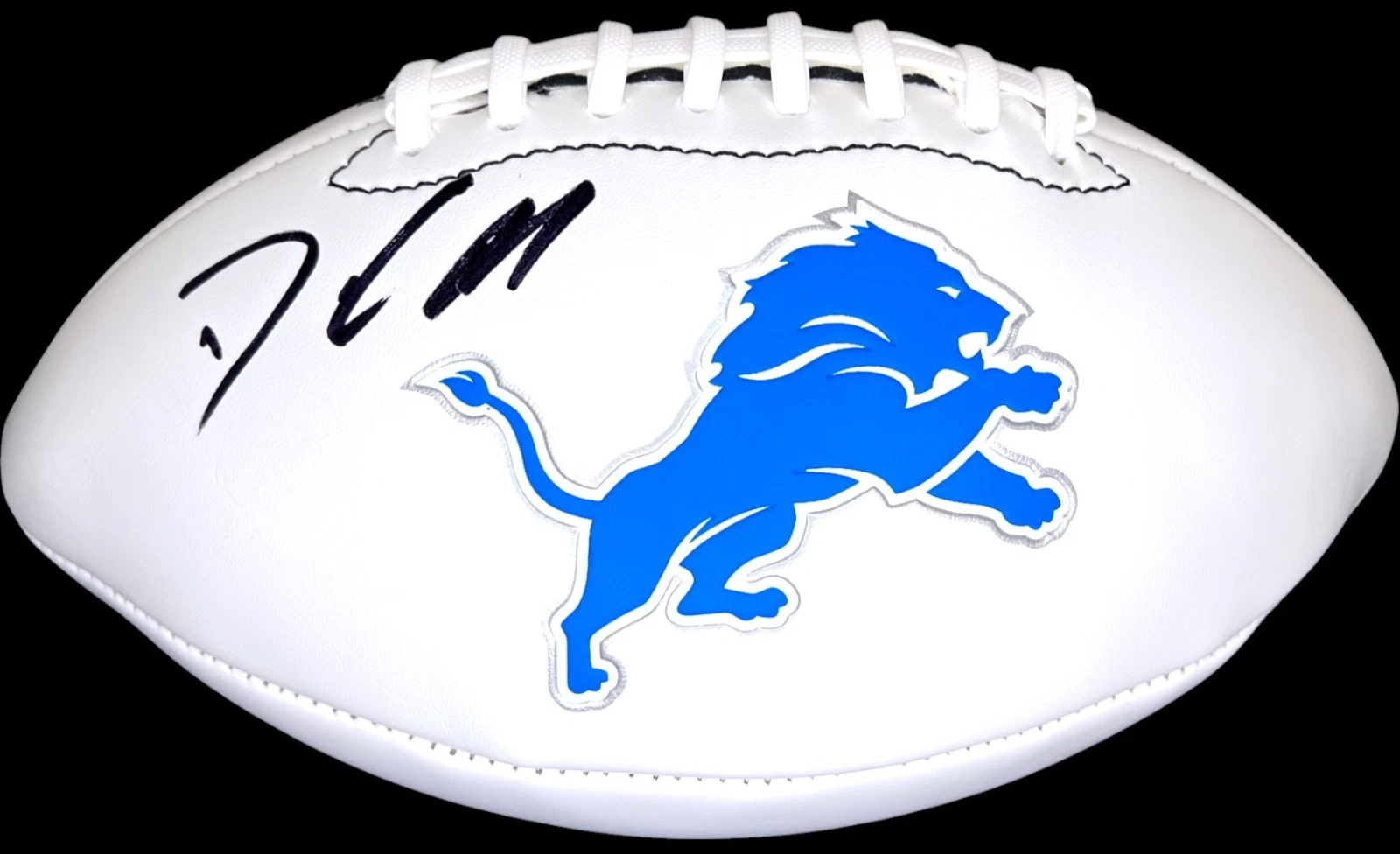 DAN CAMPBELL SIGNED AUTOGRAPHED DETROIT LIONS LOGO FOOTBALL JSA COA