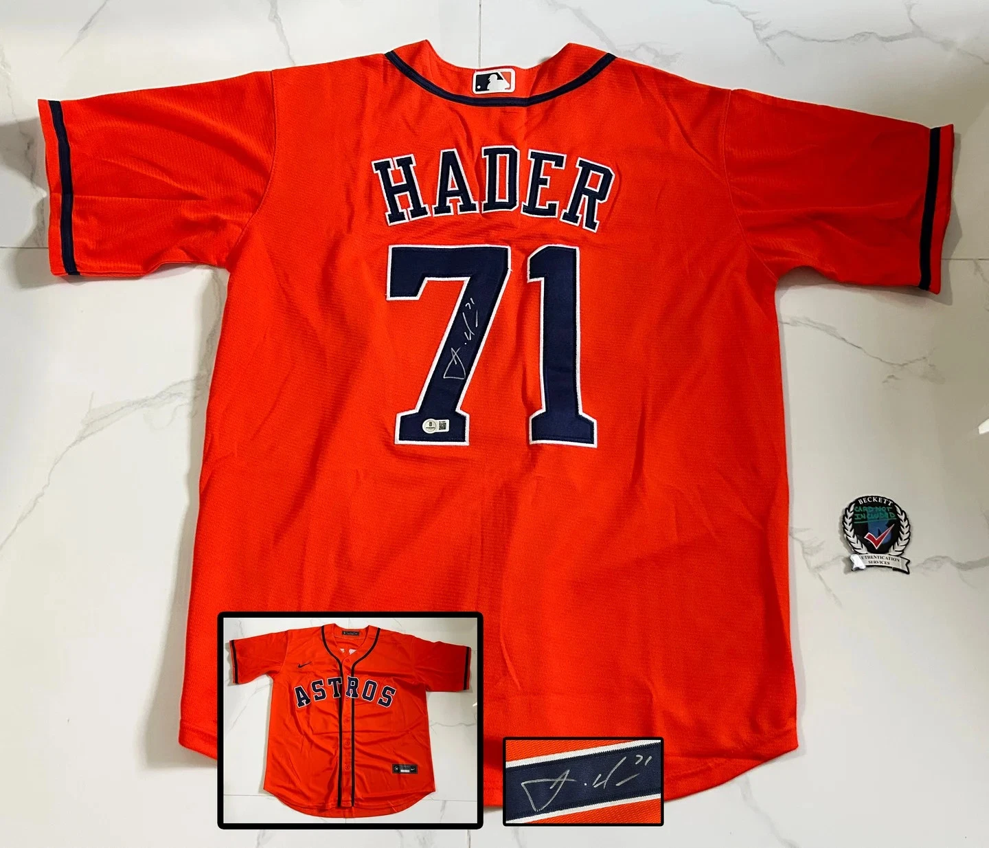Josh Hader Signed Jersey Houston Astros Beckett BAS 1 COA
