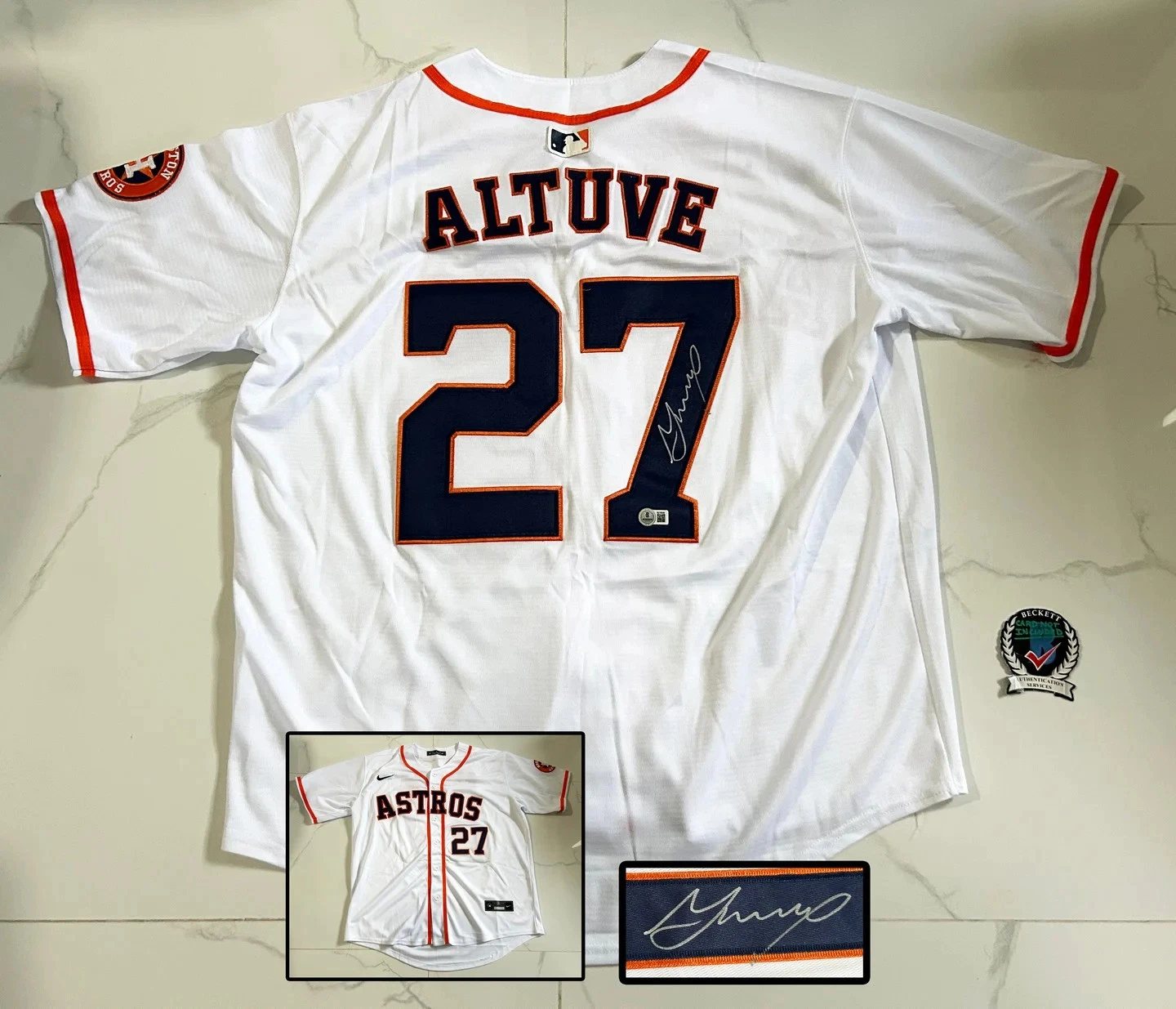 Jose Altuve Signed Jersey Houston Astros Beckett BAS 1 COA