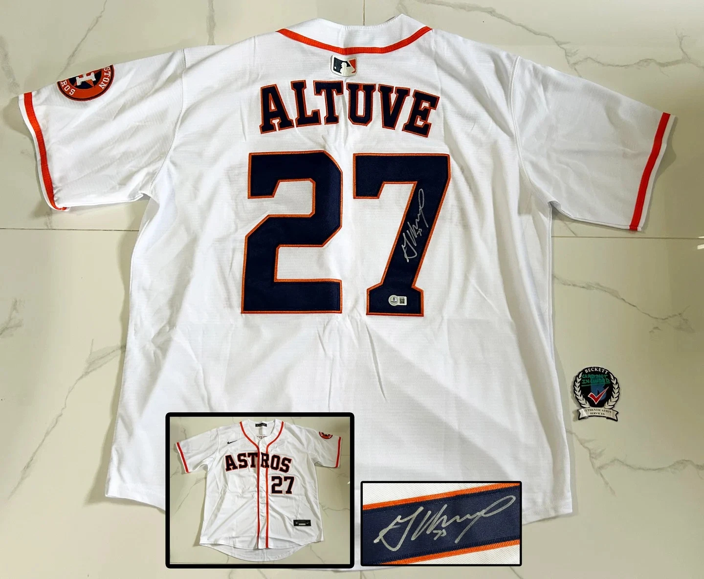 Jose Altuve Signed Jersey Houston Astros Beckett BAS COA