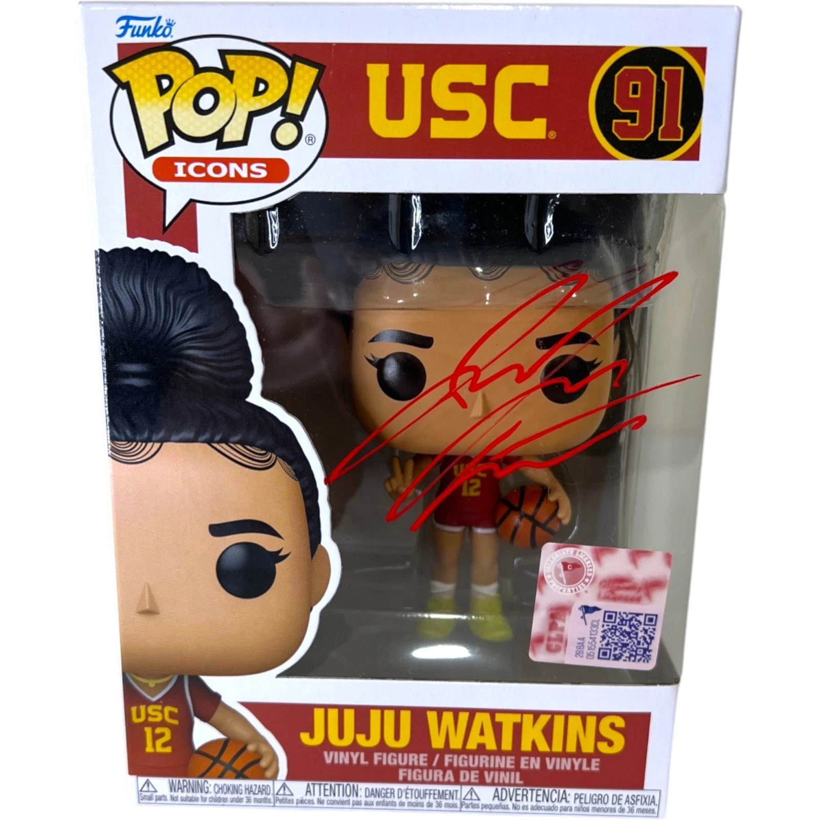 Juju Watkins Signed Autographed USC Icons Funko Pop 91 JSA Coa Rare