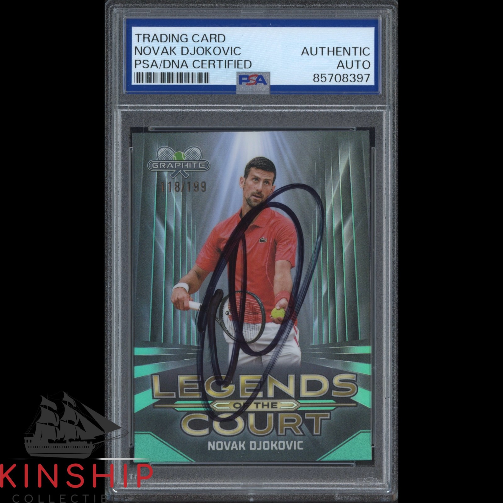 Novak Djokovic signed 2024 Topps Graphite Card PSA DNA Slabbed Tennis Auto C5588