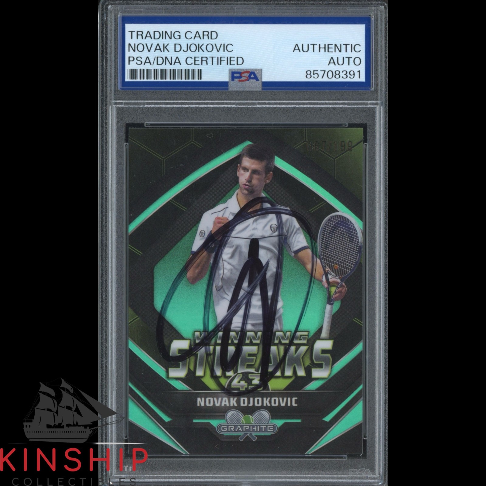 Novak Djokovic signed 2024 Topps Graphite Card PSA DNA Slabbed Tennis Auto C5583