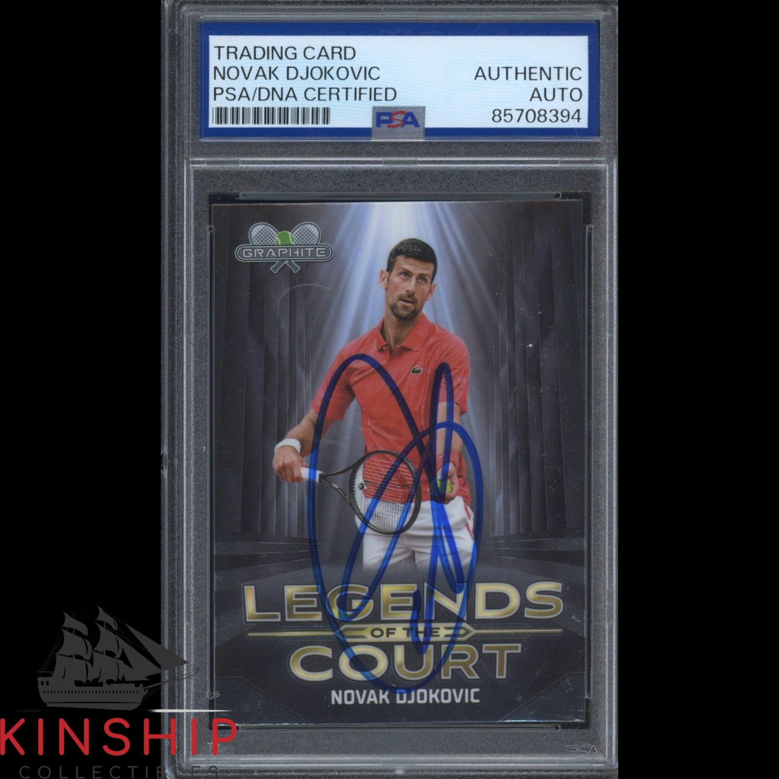 Novak Djokovic signed 2024 Topps Graphite Card PSA DNA Slabbed Tennis Auto C5586