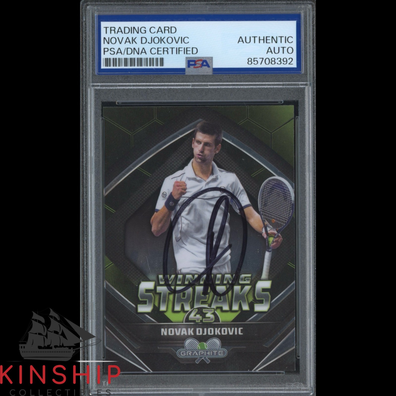 Novak Djokovic signed 2024 Topps Graphite Card PSA DNA Slabbed Tennis Auto C5582
