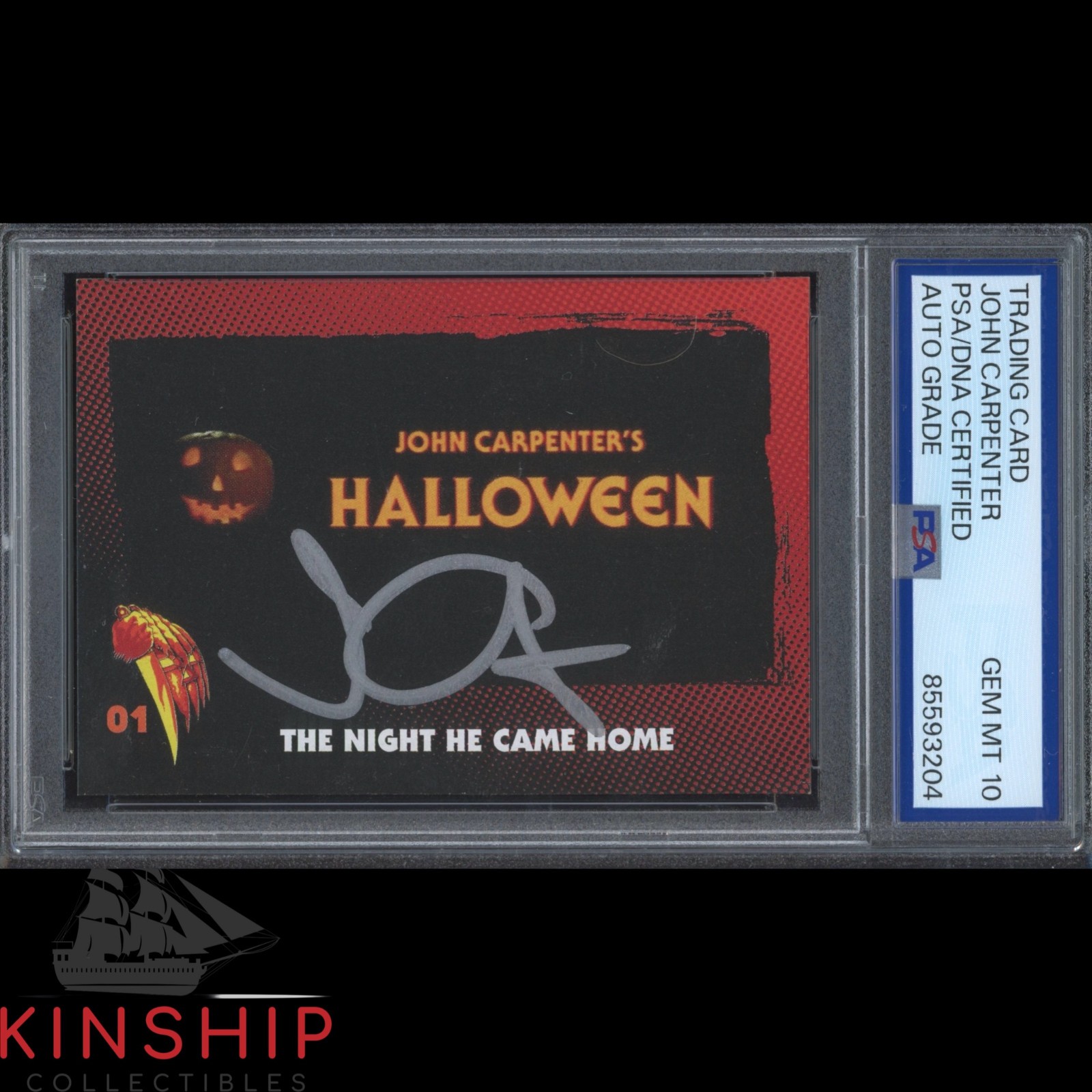 John Carpenter signed 2024 Fright Rags Card PSA DNA Slab Halloween Auto 10 C5611