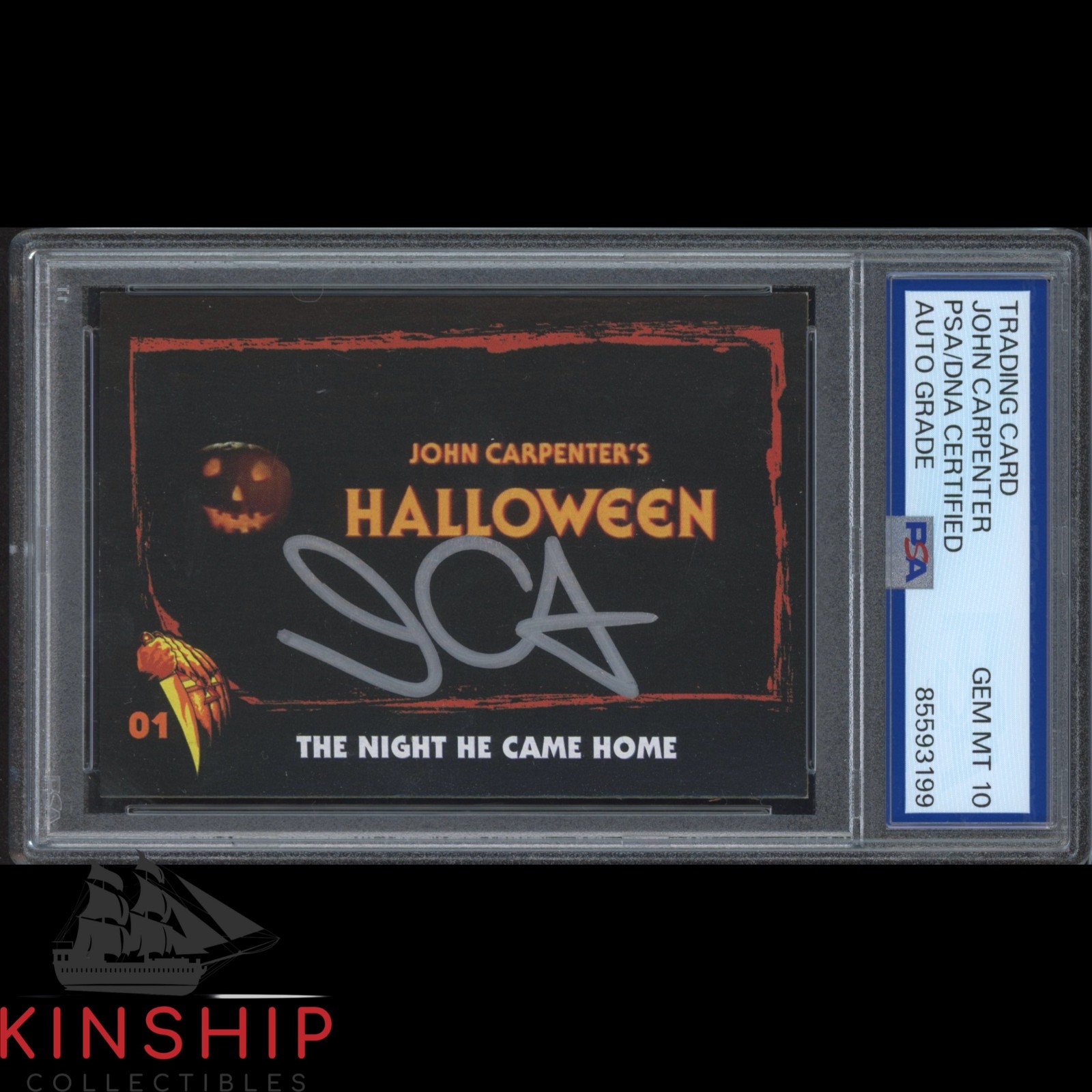 John Carpenter signed 2023 Fright Rags Card PSA DNA Slab Halloween Auto 10 C5610