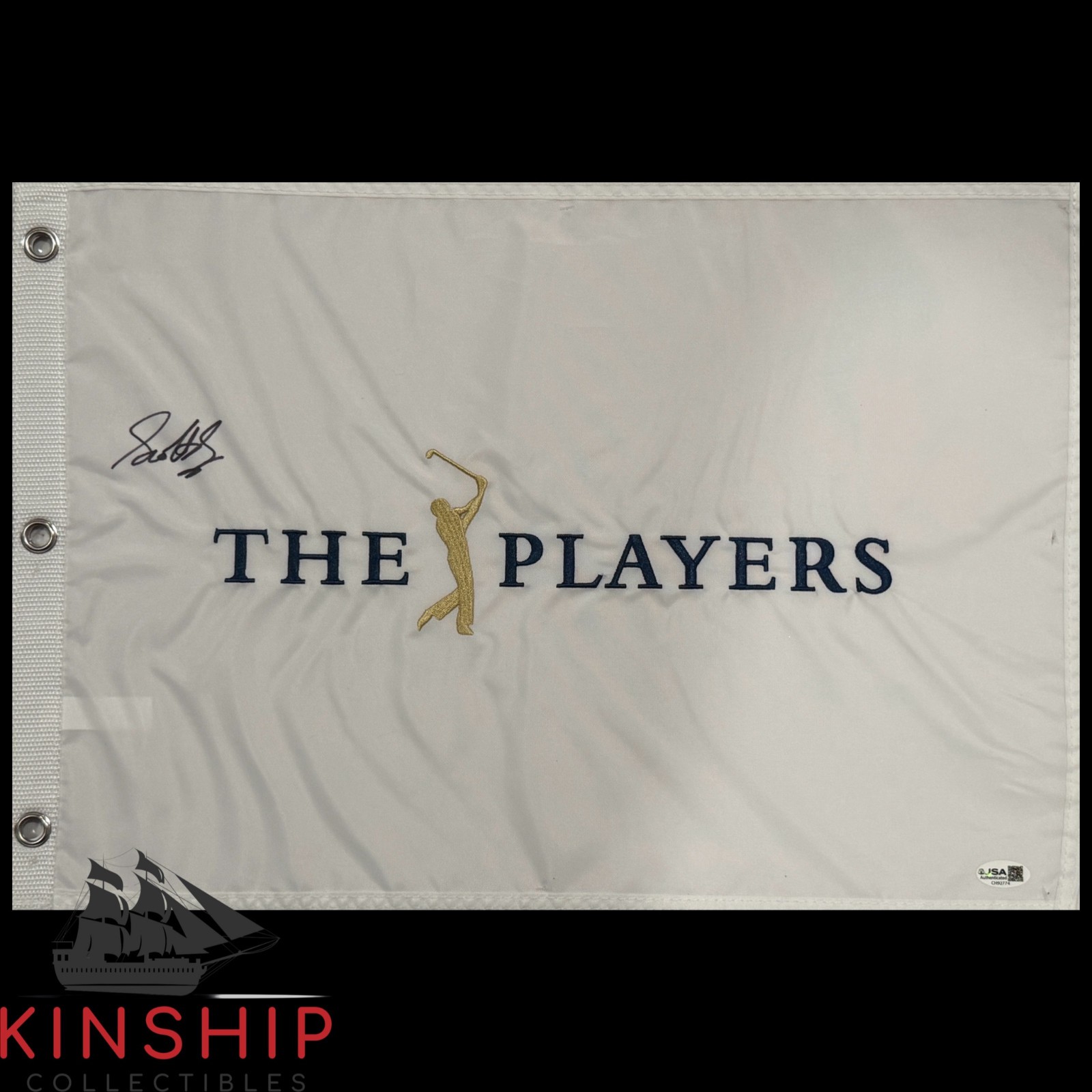 Scottie Scheffler signed Players Championship Golf Flag JSA Masters Auto G172